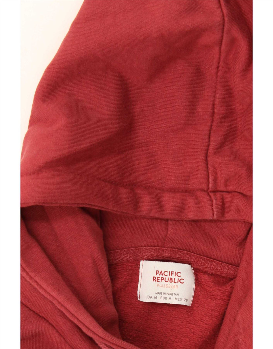 Pull & Bear, maglione con cappuccio grafico oversize da donna, taglia UK 14, rosso medio