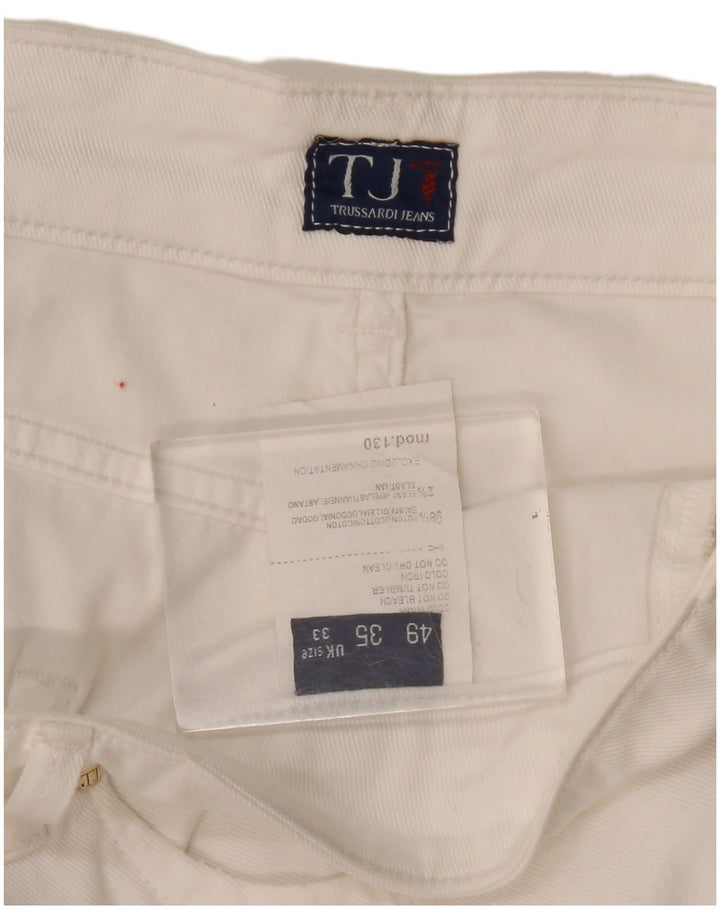 Trussardi Slim-Cropped-Jeans für Damen IT 48 Medium W33 L26 Weiße Baumwolle