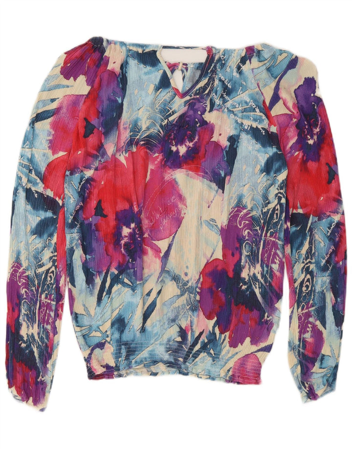 Desigual Womens Graphic Off Shoulder Top UK 10 Small Multicoloured Floral