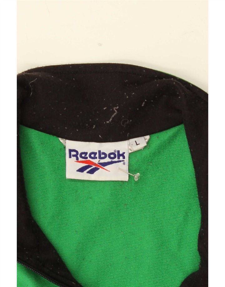 Reebok Herre grafisk træningsdragt Topjakke Stor Grøn Colourblock