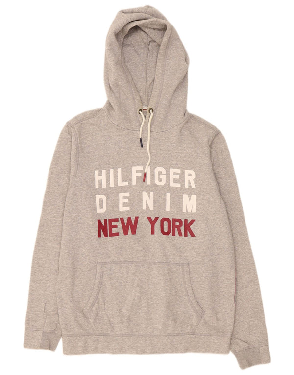 Hanocă grafică Tommy Hilfiger pentru bărbați Pulover mare, gri, bumbac