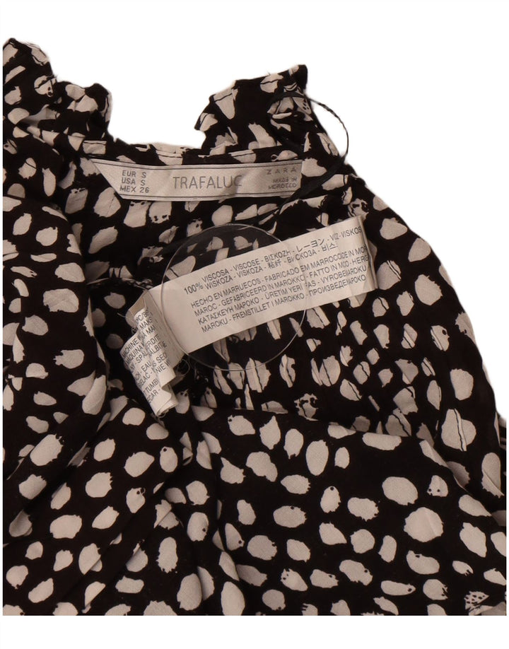 Bluzka damska Zara Top UK 10 Small Black Spotted Wiskoza