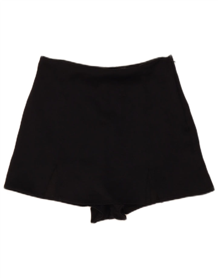 Zara Damen Skort UK 10 Small Schwarz Viskose