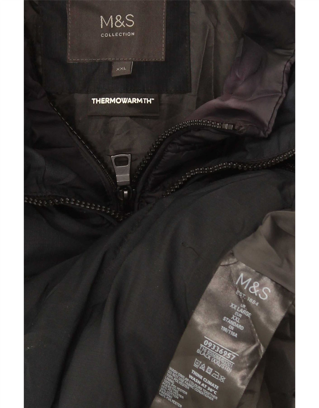 Marks & Spencer Damen Wattierte Jacke UK 44 2XL Schwarz Polyester