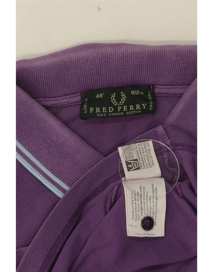 FRED PERRY Poloshirt til mænd Medium lilla stribet bomuld