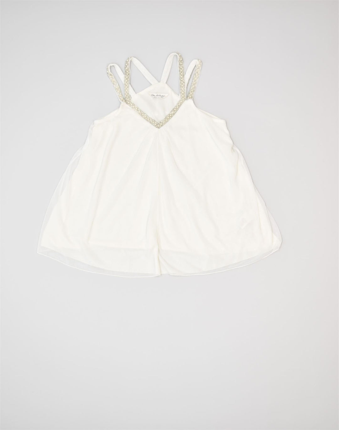 MISS SELFRIDGE Womens Cami Top UK 8 Small White Polyester | Vintage | Thrift | Second-Hand | Used Clothing | Messina Hembry 