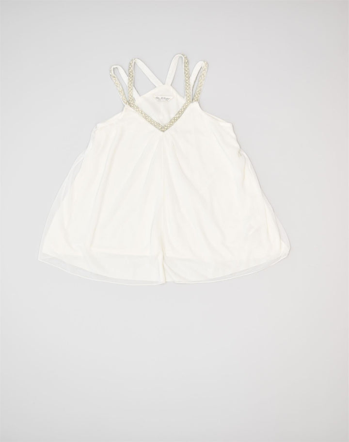 MISS SELFRIDGE Womens Cami Top UK 8 Small White Polyester | Vintage | Thrift | Second-Hand | Used Clothing | Messina Hembry 