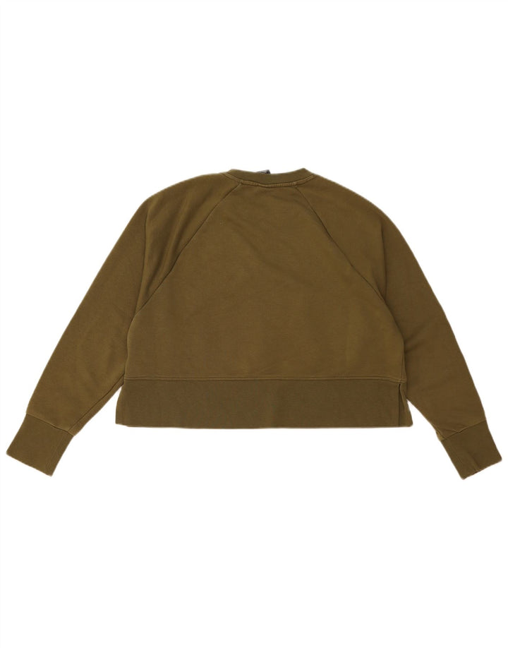 Nike Womens Crop Oversized Sweatshirt Jumper UK 10 Small Khaki Polyester