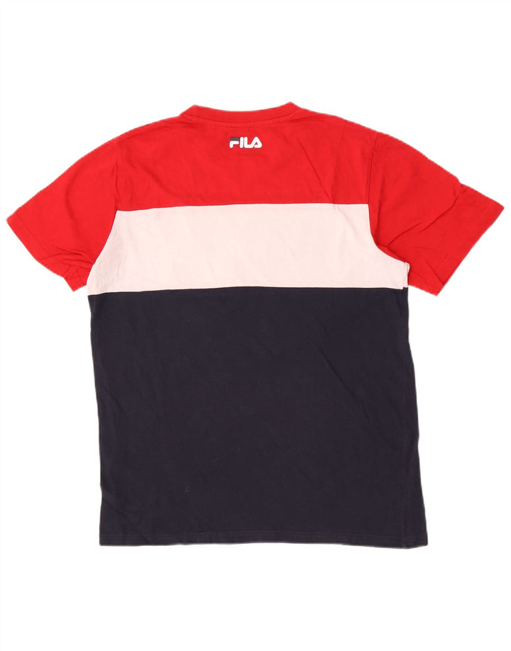 Fila Mens Graphic T-Shirt Top Medium Multicoloured Colourblock Cotton