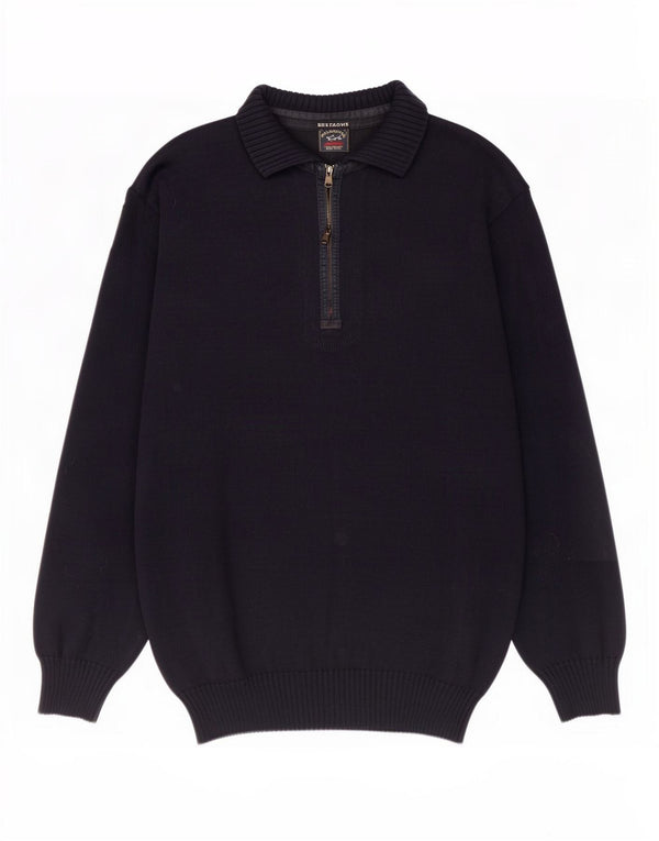 Paul & Shark Mens BRETAGNE Polo Neck Jumper Sweater XL Navy Blue