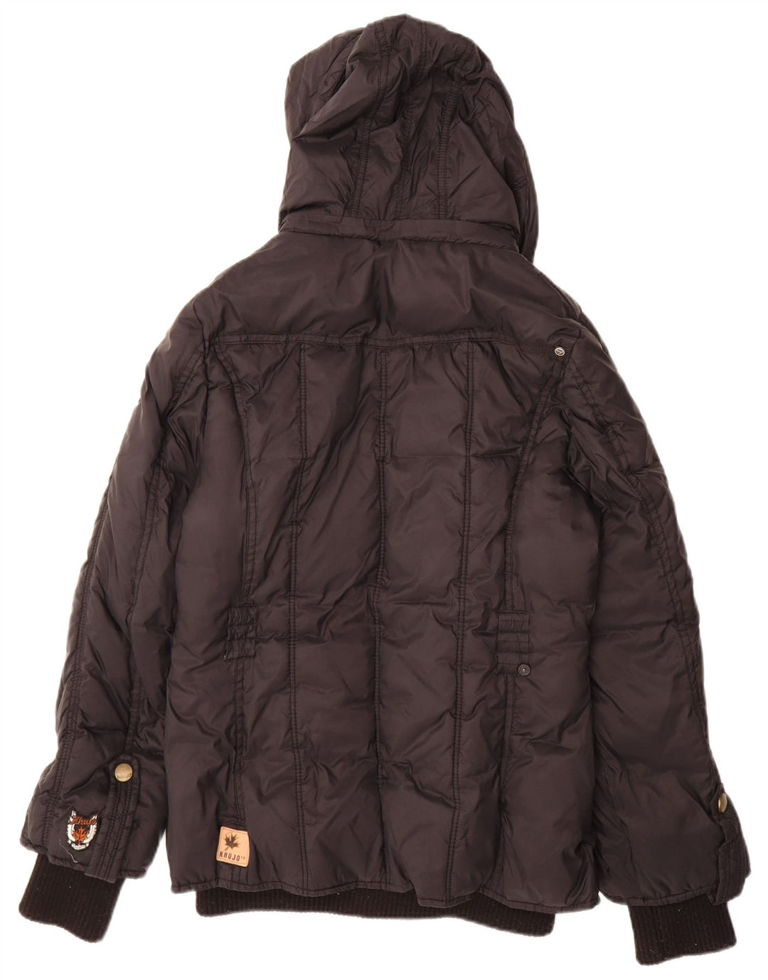 KHUJO Womens Hooded Padded Jacket UK 16 Large Black Nylon