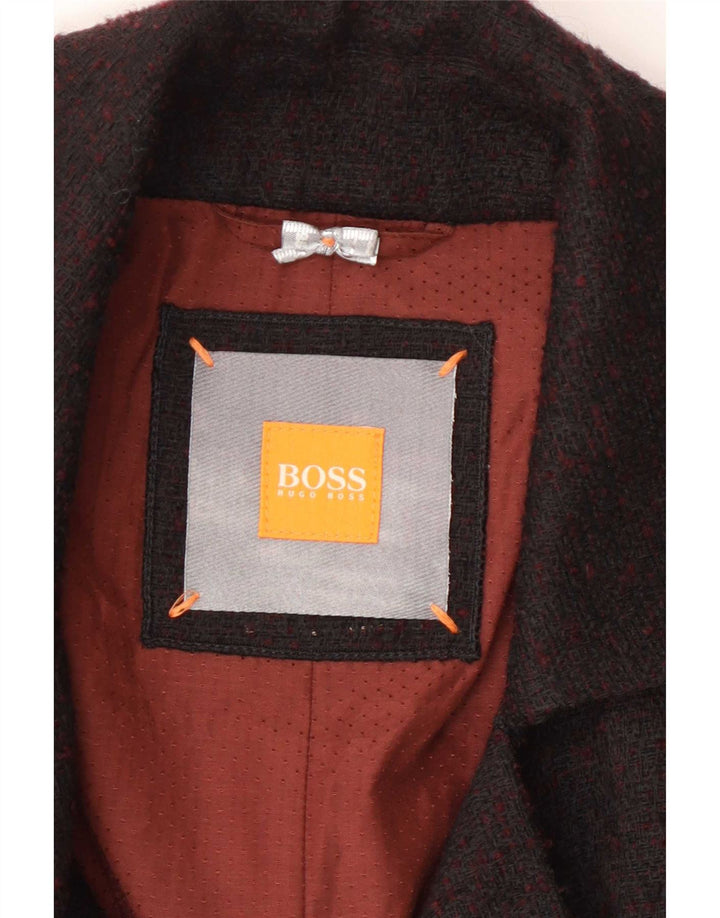 Hugo Boss Manteau croisé pour femme UK 12 Marron moyen géométrique