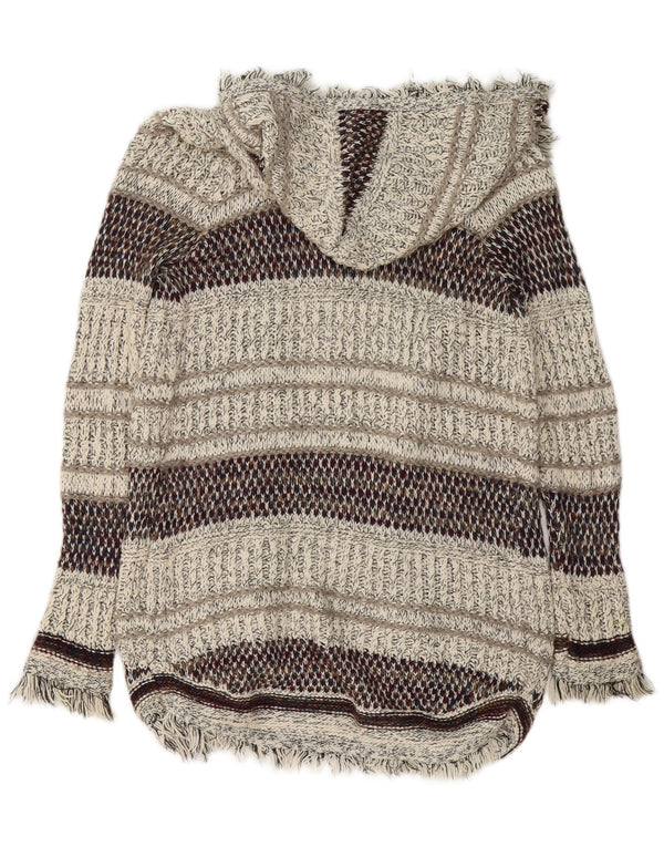 ZARA Womens Longline Hooded Cardigan Sweater UK 14 Medium Multicoloured