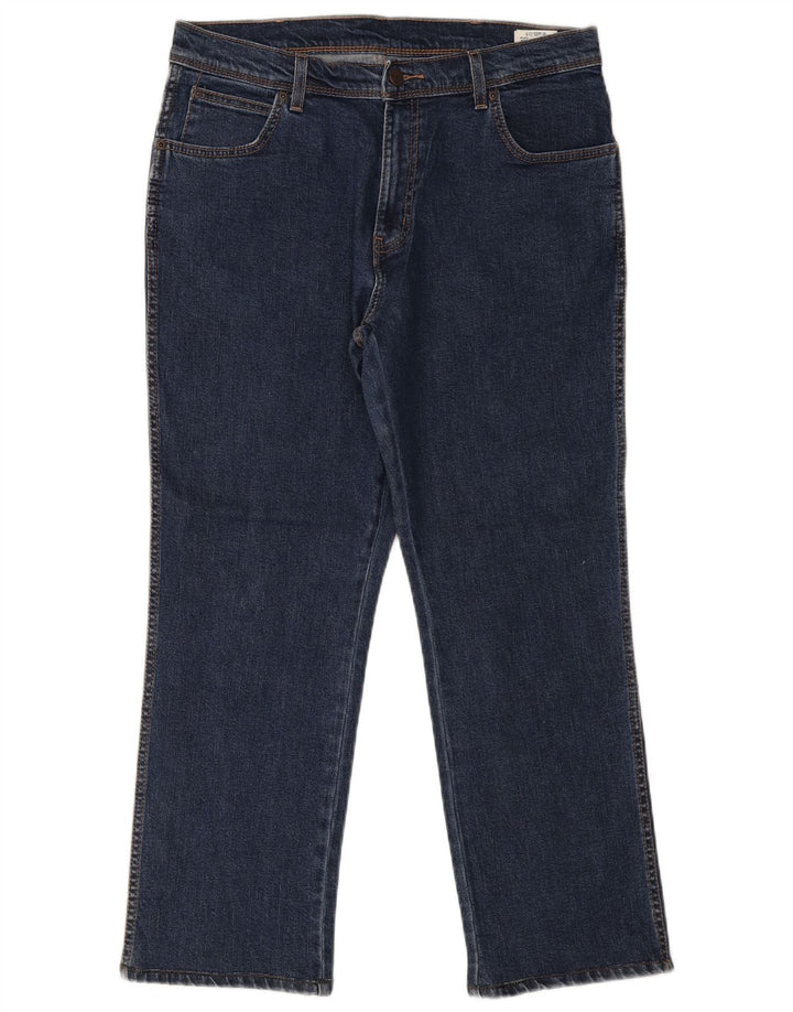Wrangler Mens Regular Fit Straight Jeans W36 L30 Blue Cotton