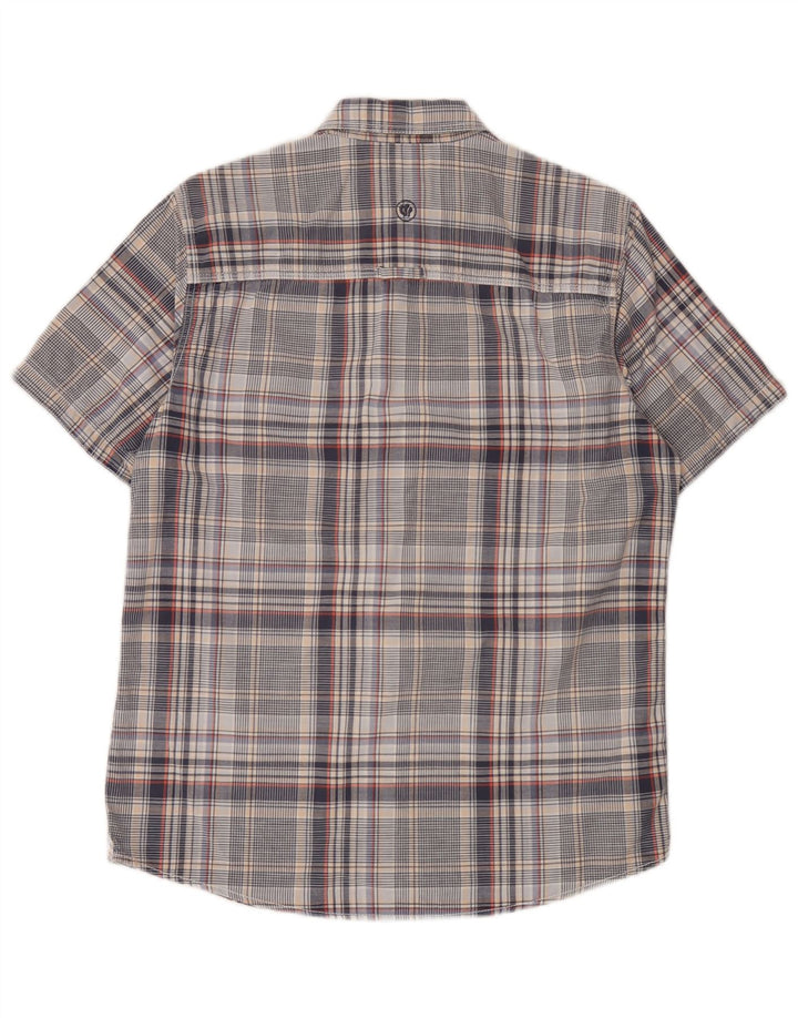 Camicia da uomo a maniche corte dal taglio classico Fat Face a quadri grigi piccoli