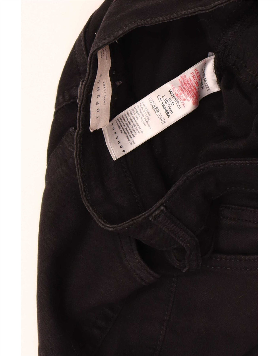 Topshop Dame Jamie Flared Jeans W26 L30 Sort Bomuld