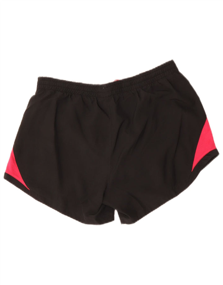 NIKE Womens Sport Shorts UK 14 Medium  Black Colourblock Polyester