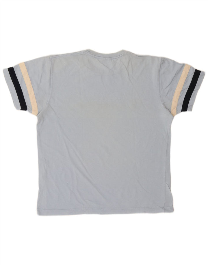 Champion Mens Graphic T-Shirt Top Medium Blue Striped Cotton