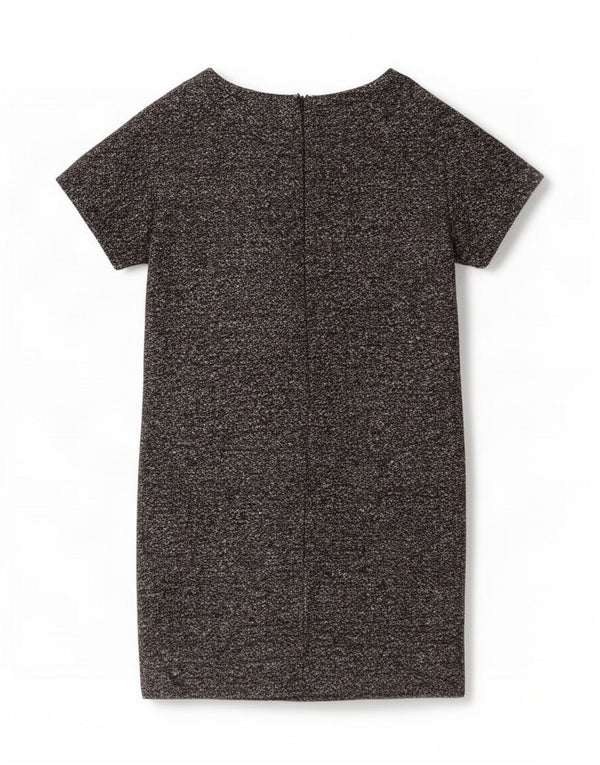 Abito a trapezio da donna Benetton UK 14 Lana vergine screziata grigio medio