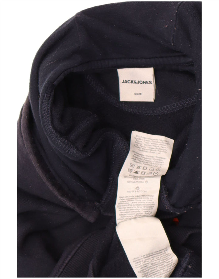 Jack & Jones Mens Hoodie Jumper Medium Navy Blue Cotton