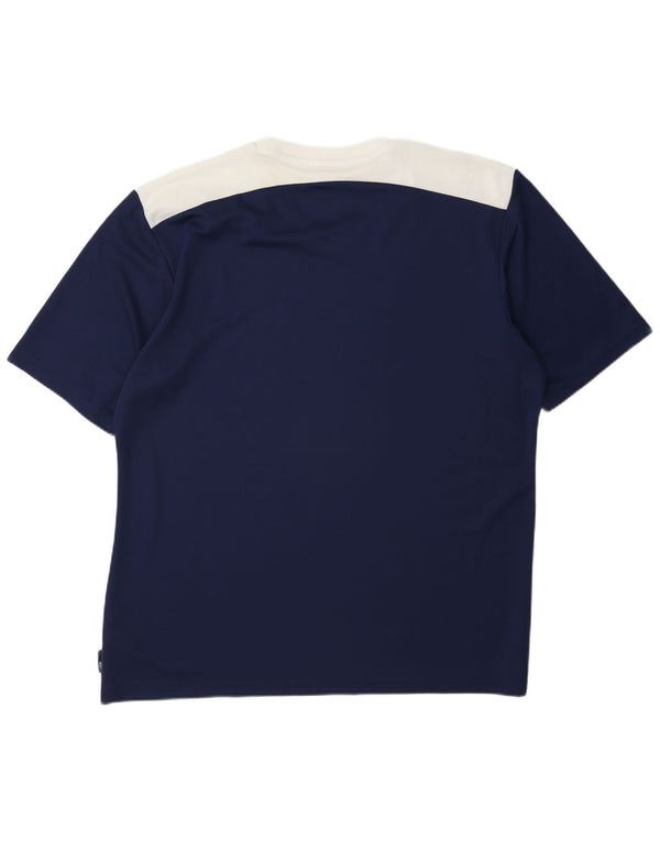 Adidas Herren Climalite T-Shirt Top XL Marineblau Colourblock Polyester