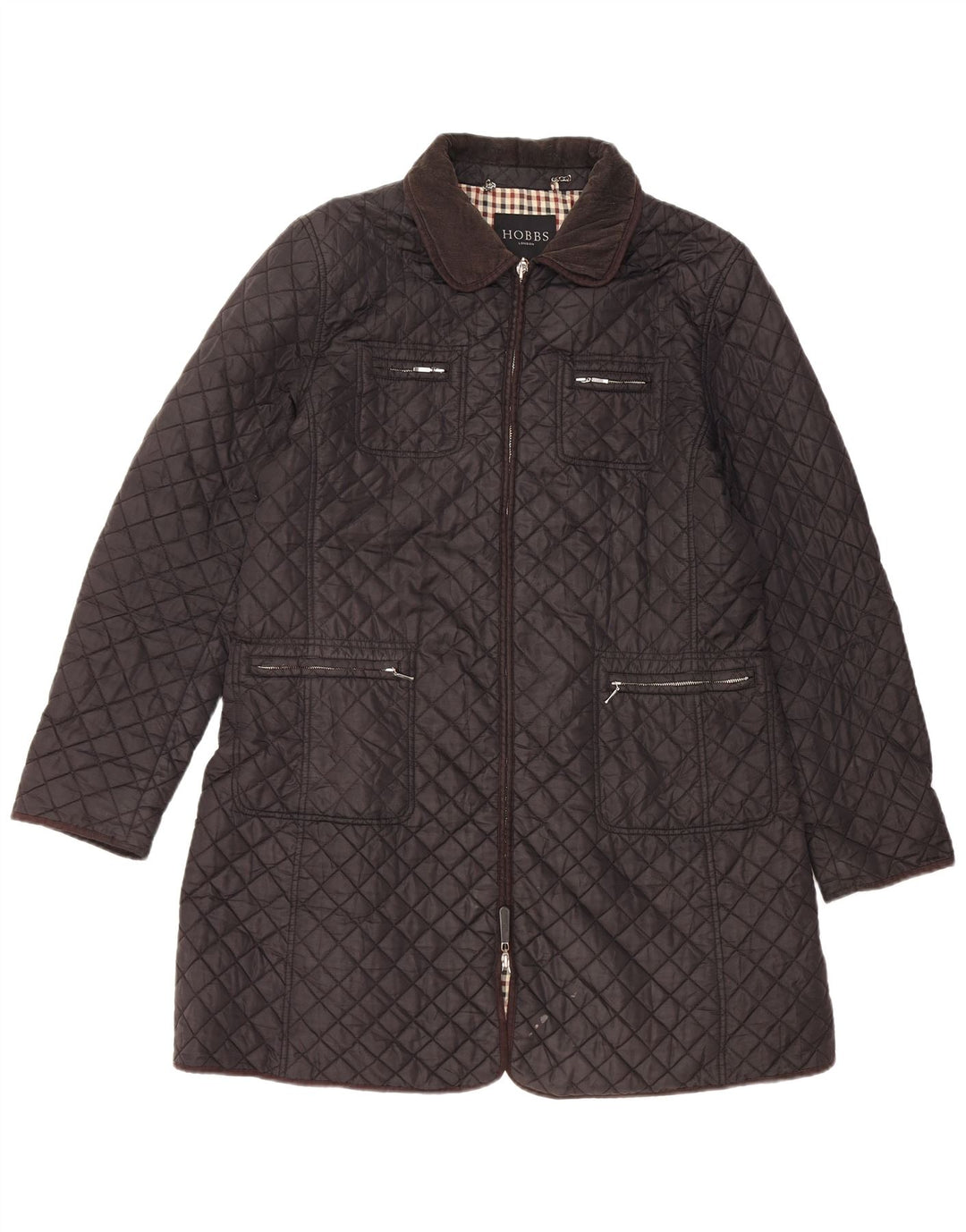 Hobbs Womens Quilted Quilted Jacket UK 14 Medium  Black Nylon