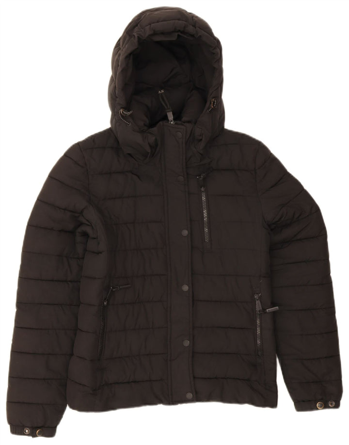 Superdry Chaqueta Acolchada Con Capucha Para Mujer UK 8 Samll Black
