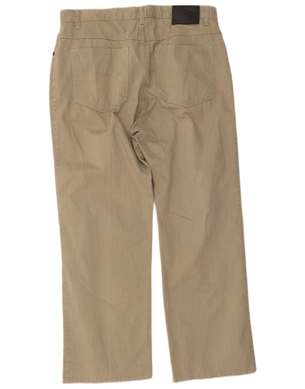 Marks & Spencer Mens Straight Casual Trousers W34 L29 Khaki