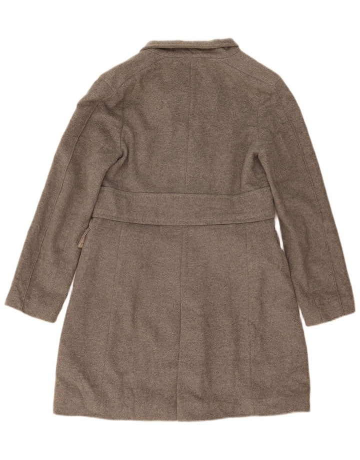 Zara Womens Double Breasted Coat UK 14 Medium Grey Wool