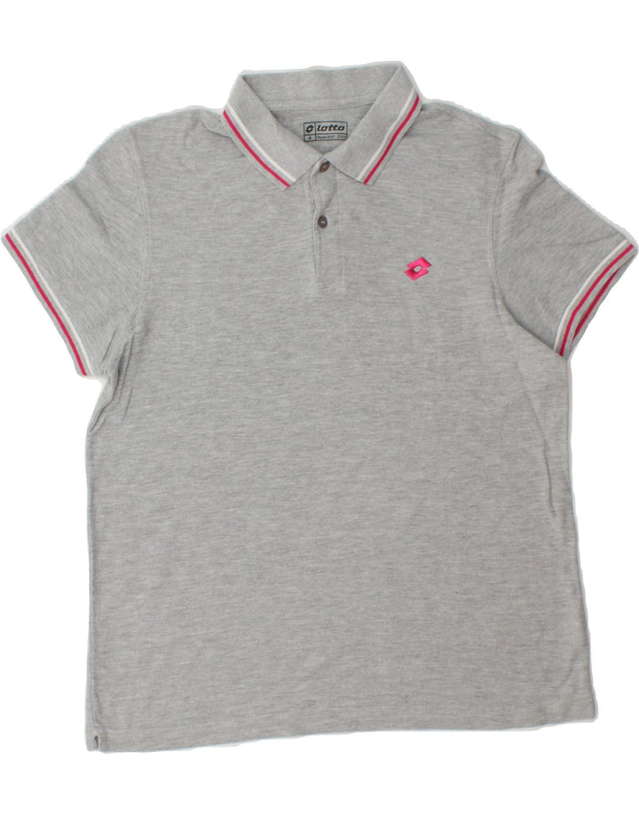 LOTTO Mens Polo Shirt Medium Grey Cotton Vintage Lotto and Second-Hand Lotto from Messina Hembry 