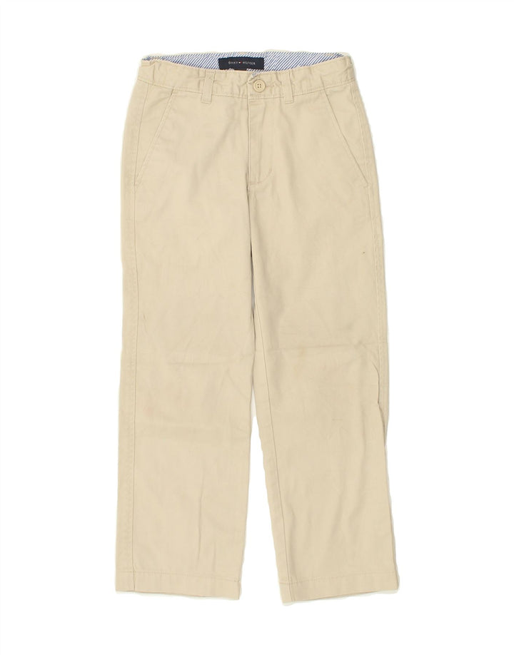 TOMMY HILFIGER Boys Straight Chino Trousers 7-8 Years W24 L21 Beige Cotton | Vintage Tommy Hilfiger | Thrift | Second-Hand Tommy Hilfiger | Used Clothing | Messina Hembry 