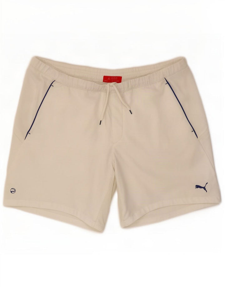 Puma Herren-Sportshorts, groß, weißes Polyester