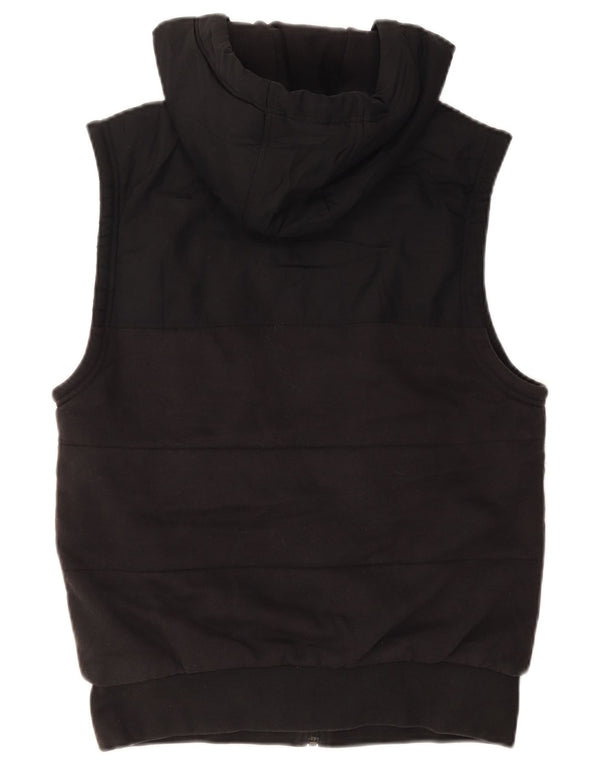 Adidas Mens Sleeveless Zip Hoodie Sweater Medium Black Cotton