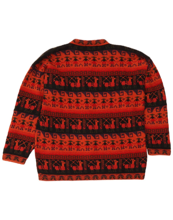 Artesanias Cardigan pour femme UK 16 Grand rouge Fair Isle Aztèque