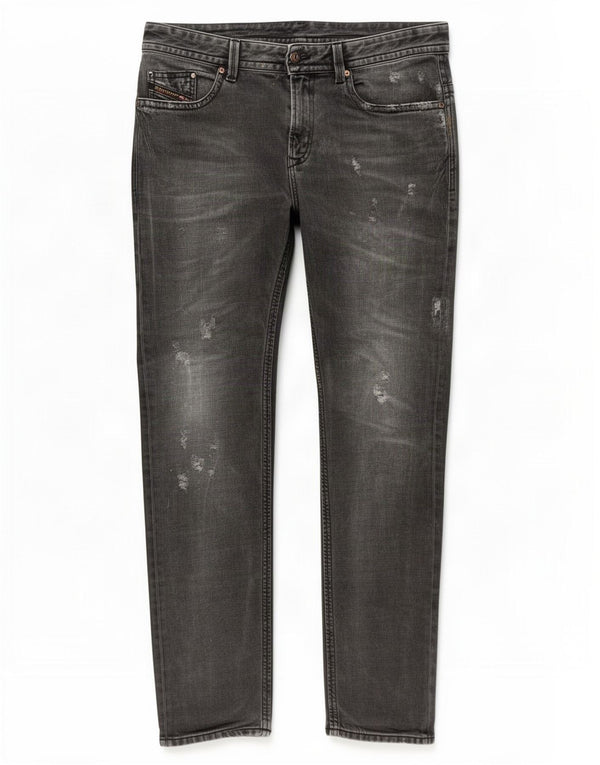 Diesel Hombre Thavar Vaqueros Ajustados Desgastados W31 L32 Algodón Gris