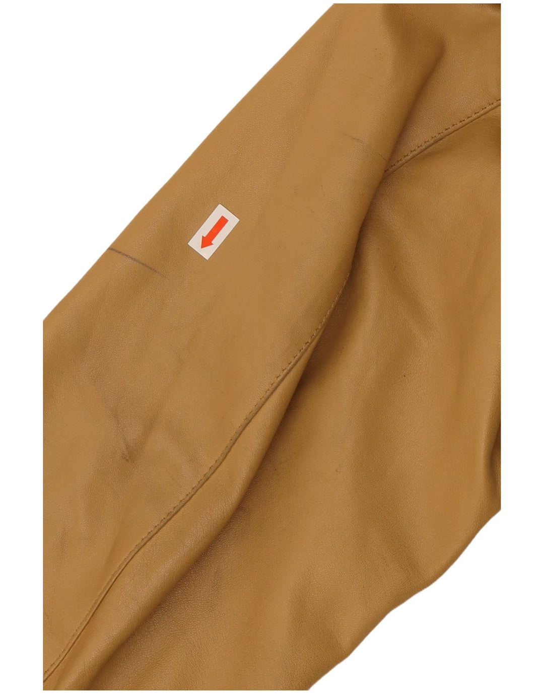 VINTAGE Dame Læderjakke IT 52 2XL Beige Læder