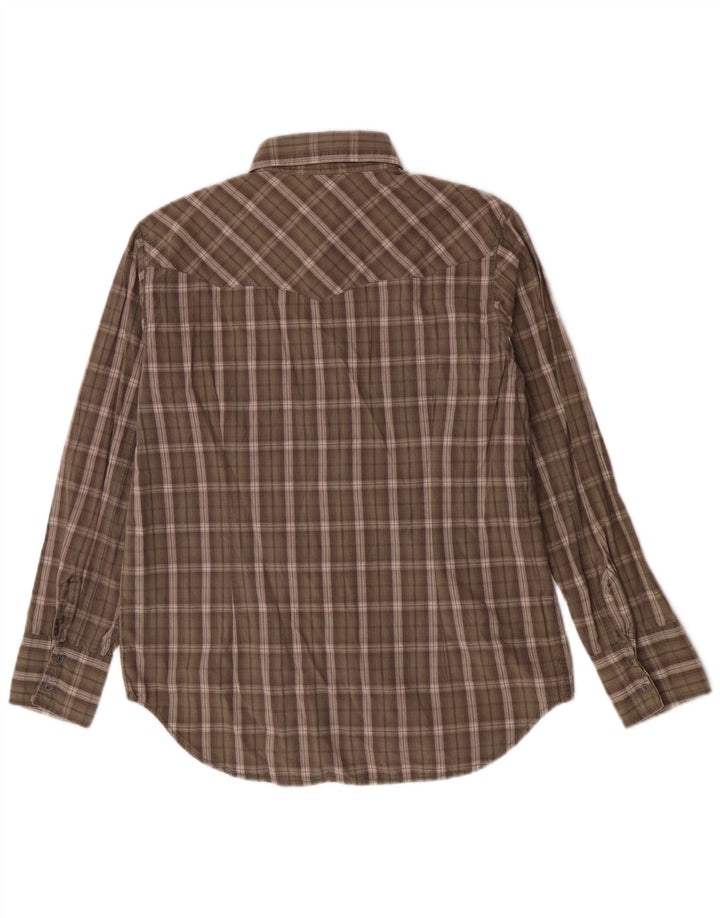 G-Star Mens Shirt Large Khaki Check Cotton