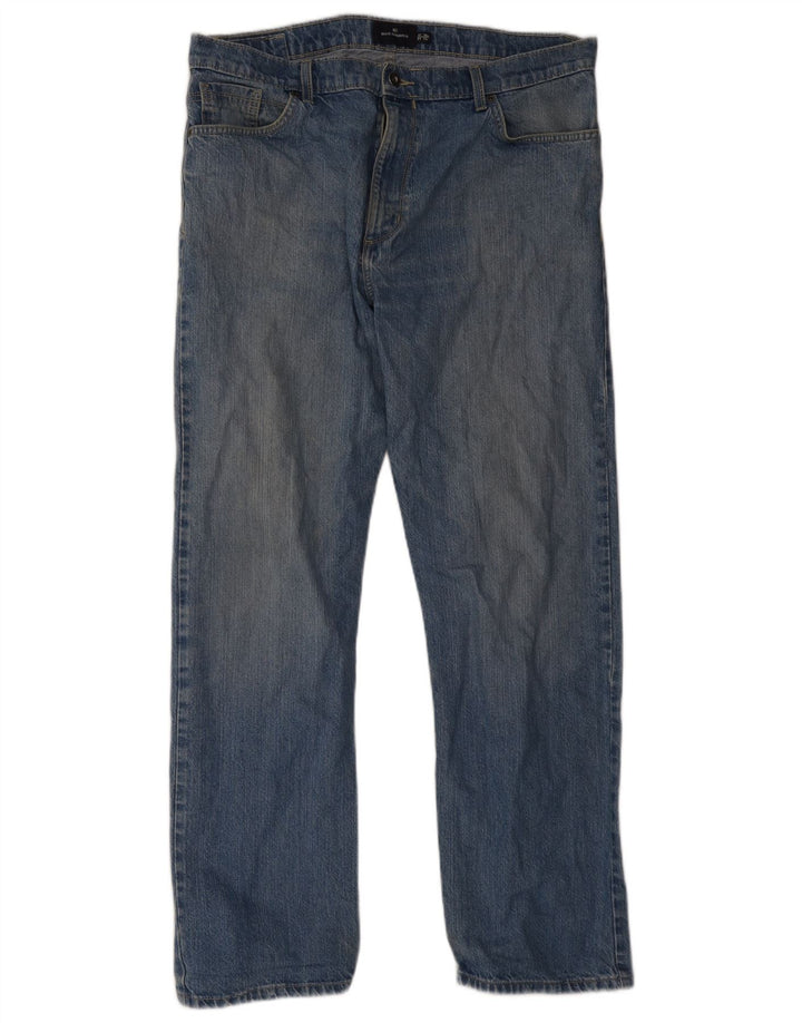 Marks & Spencer Herre Blue Harbor Straight Jeans W38 L33 Blue Cotton