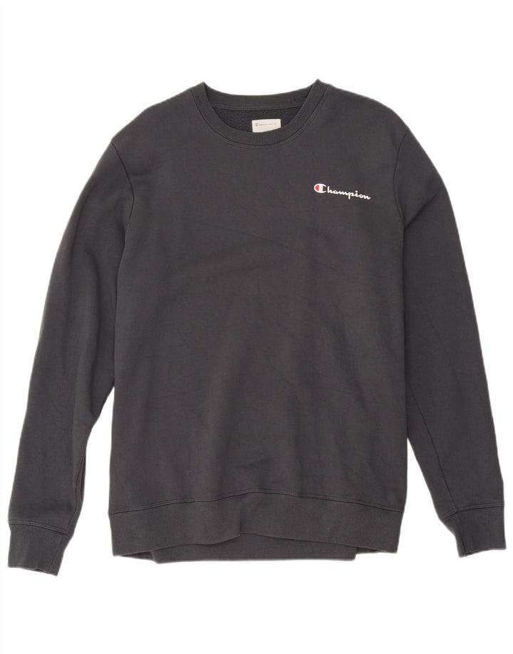 Felpa da uomo Champion Maglione grande in cotone grigio