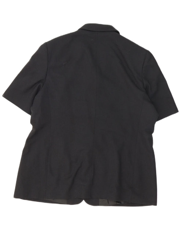 Jaqueta blazer feminina de manga curta com 2 botões da Marks & Spencer Reino Unido 20 2XL preta