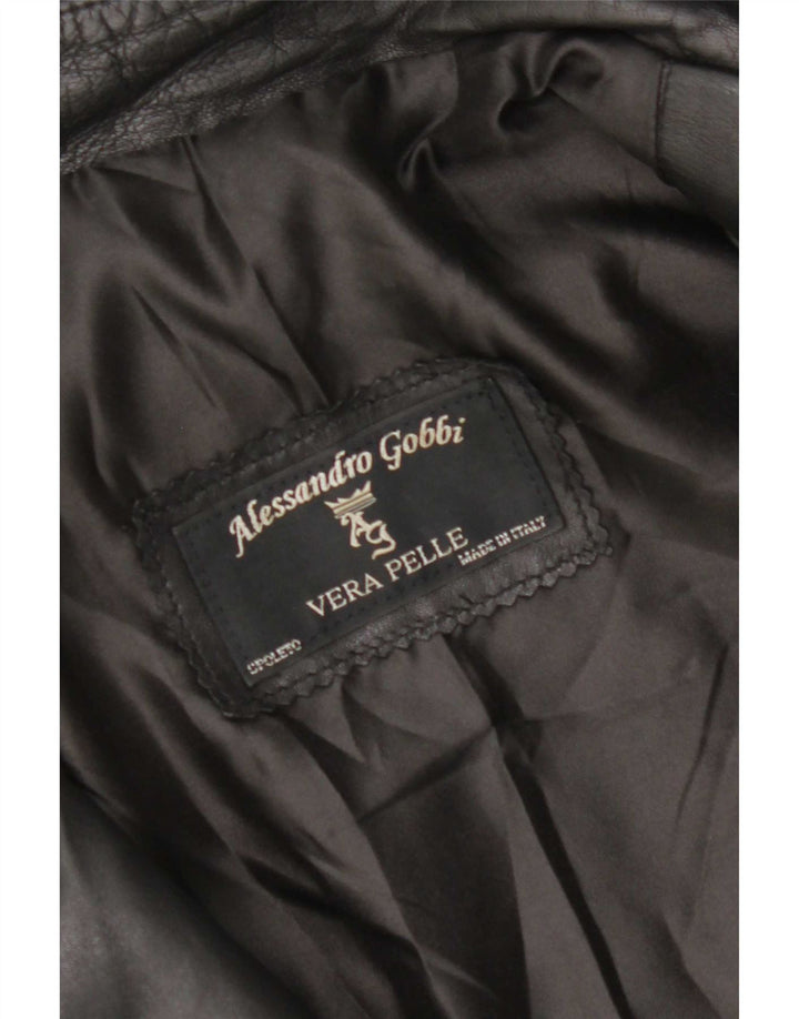 Vintage Womens Leather Jacket UK 14 Medium Black Leather