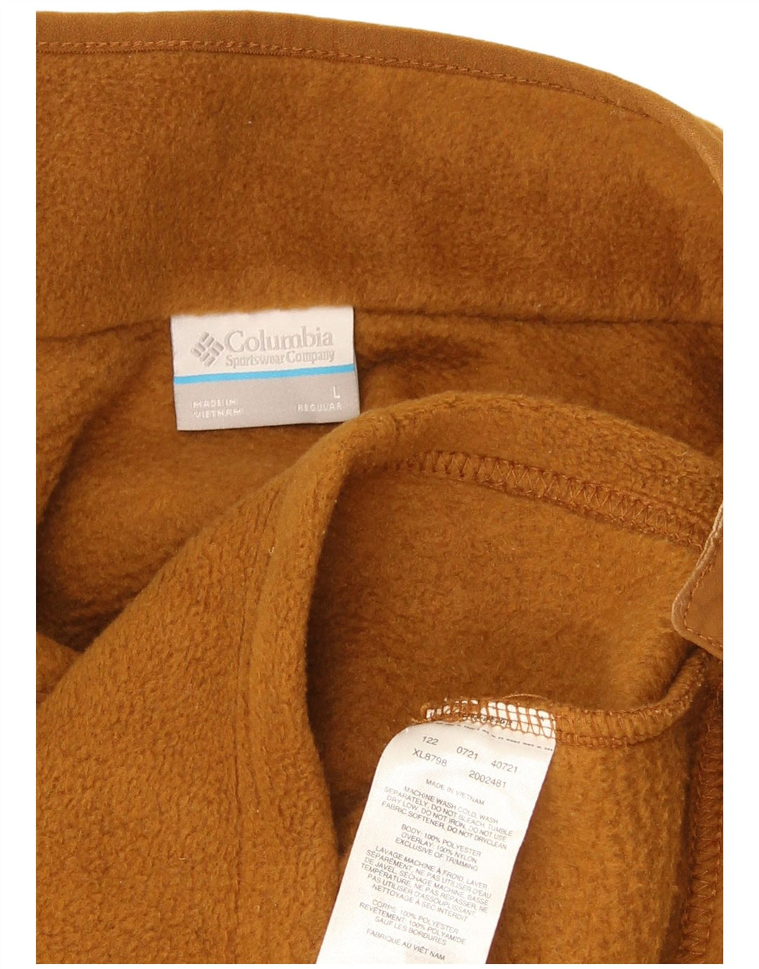Columbia Womens Crop Button Neck Fleece Jumper UK 16 Large Beige Polyester
