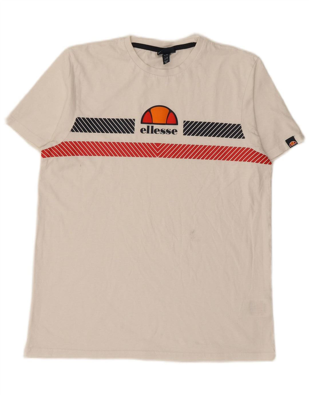 ELLESSE Herre grafisk T-shirt Top Medium Hvid Bomuld