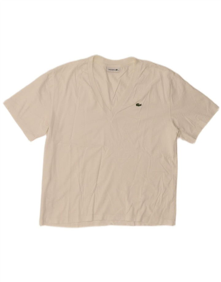LACOSTE Womens T-Shirt Top Size 38 Medium White Cotton