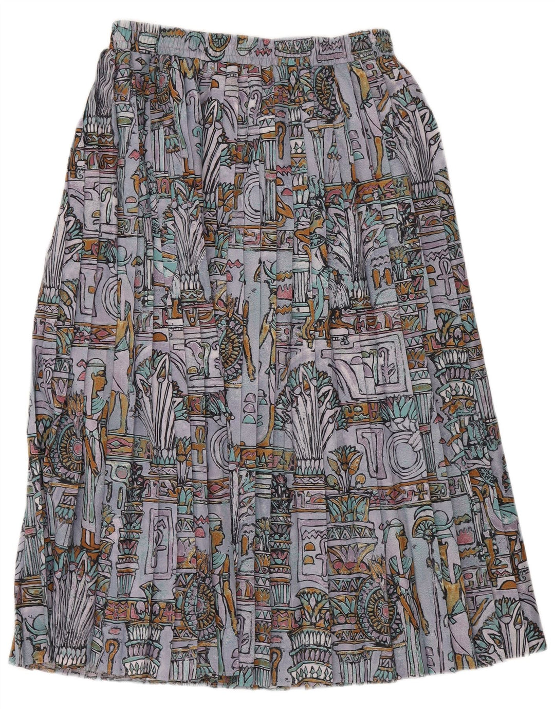C&A Damen Faltenrock EU 40 Medium W30 Mehrfarbig Geometrisch