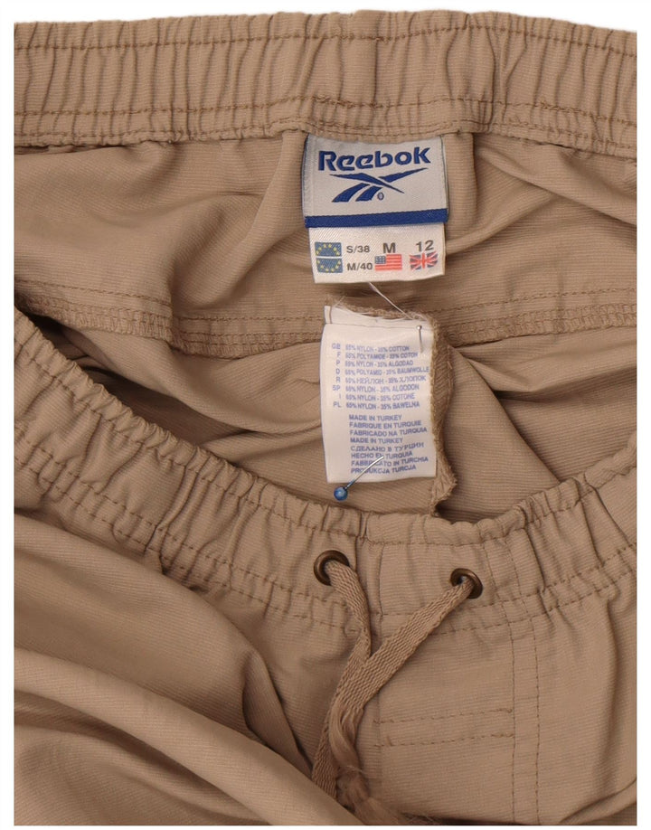 Reebok Womens Tracksuit Trousers UK 12 Medium Beige Nylon