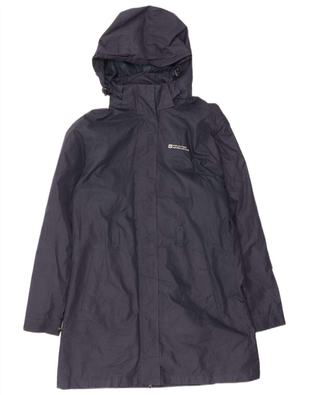 Mountain Warehouse Imperméable à capuche pour femme UK 12 Medium Bleu marine Polyester