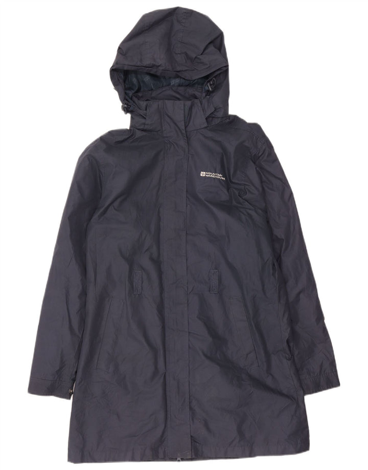 Mountain Warehouse Imperméable à capuche pour femme UK 12 Medium Bleu marine Polyester