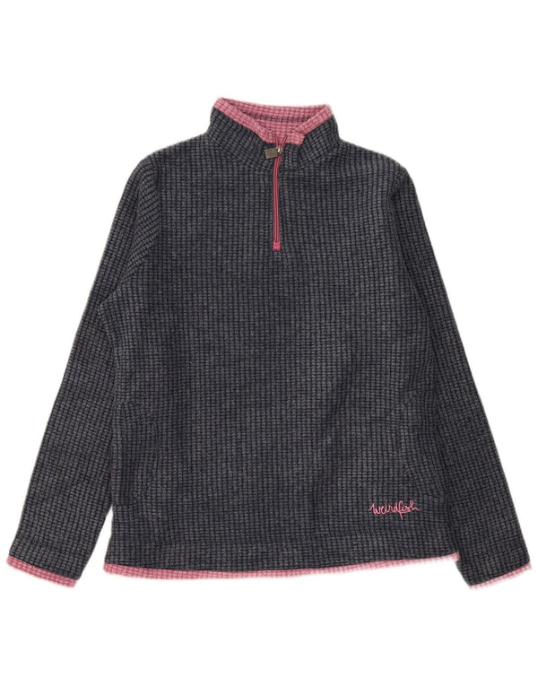 Weird Fish Damen-Fleecepullover mit Reißverschluss am Hals, UK 12, mittelgrau, Polyester