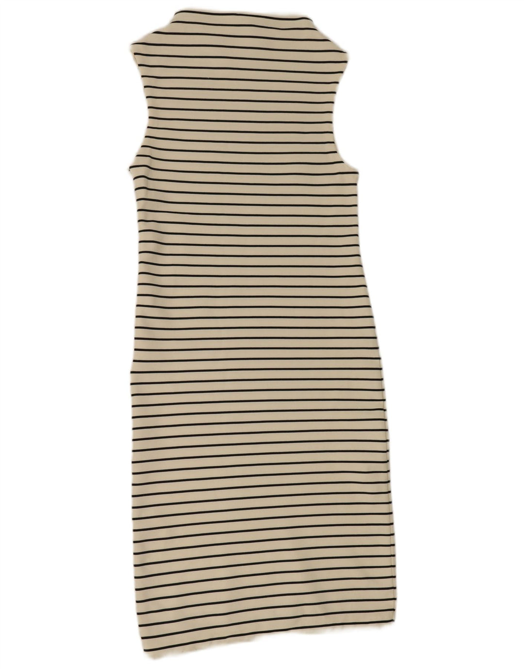 Zara Womens Sleeveless Maxi Dress UK 10 Small White Striped Polyester